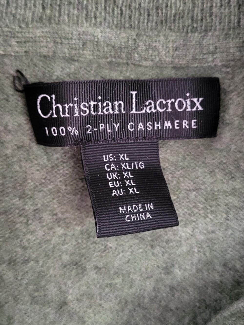 Christian Lacroix 100 % Cashmere 2 Ply Quarter Zip Sweater - Picture 3 of 8